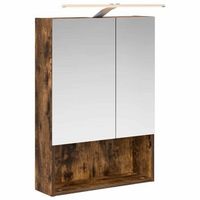 armario con espejo de bano  mueble de bano roble ahumado 50 x 145 x 70 cm