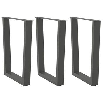 Patas Para Mesa De Comedor En Forma De V (3 Unidades), Antracita, 70 X (72-73,3) Cm, Acero Vidaxl