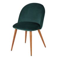 silla de comedor de terciopelo reciclado verde oscuro