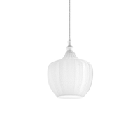 cleofe - lampara colgante de cristal transparente y blanco - casquillo 1xe27 estilo vintage ip20 1xe27 max 1x60w d24cm bombillas excluidas
