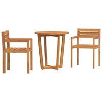 juego de comedor de jardin de 3 piezas de madera maciza de acacia vidaxl