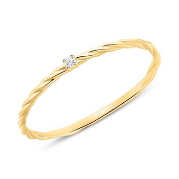 Anillo para mujer en oro de 14 quilates con diamante