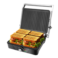 aigostar sam -parrilla electrica grill panini sandwichera 2000w regulador de temperatura apertura 180