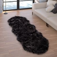 alfombra de pelo largo playara negro 80x75 cm forma corazon