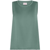 deha camiseta tirantes flared satin front top para mujer