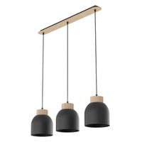 lampara colgante oka negro 3 luces