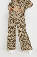 limited collection curve natural brown leopard print wide leg trousers mujer curvy y tallas grandes limited collection