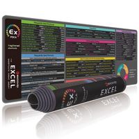 alfombrilla de raton exco excel shortcuts hoja de trucos grande alfombrilla para teclado alfombrilla de escritorio de oficina con borde cosido base de goma antideslizante