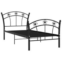estructura de cama con diseno de futbol metal negro 90x200 cm