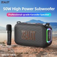 altavoz bluetooth portatil para karaoke zealot-s85 altavoz inalambrico portatil con 1-2 microfonos maquina de karaoke para el hogar