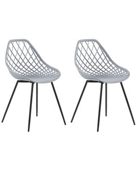 Conjunto de 2 sillas de comedor  gris claro