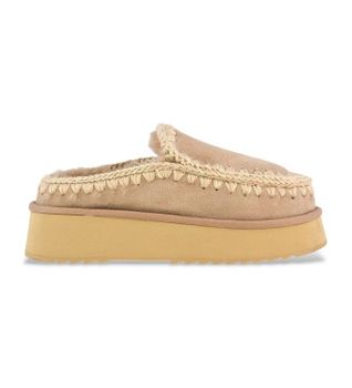 Mou para mujer. MU.FW681004A Zuecos de piel Clog Eskimo Platform beige (37), más de 10cm, Ninguno, Casual