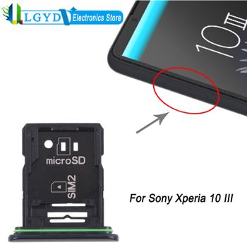 Bandeja de tarjeta SIM Dual para Sony Xperia 10 III SIM1 + SIM2, bandeja de tarjeta Micro SD, pieza de repuesto