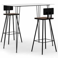 juego de mesa alta y taburetes de bar 3 piezas blanco vidaxl