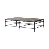 mesa de centro de metal y olmo macizo