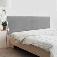 dhome cabecero gris 200cm dual acabado toalla soft tapizado liso con patas 4cm grosor 70 alto tejido suave para pared acusticos cabeceros absorbentes 200cm 4cm - 70 al - gris