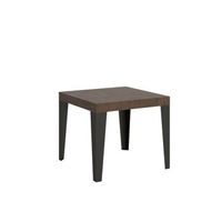 mesa extensible 90x90246 cm flame nogal estructura antracita
