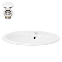 lavabo ovalado 57x195x485 cm ceramica blanca ml-design