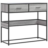 mesa consola madera de ingenieria gris sonoma 90x35x80 cm vidaxl