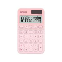 calculadora casio sl-310yc rosa claro 10 digitos solar y bateria con funda