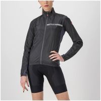 castelli womens squadra stretch jacket - s - light blackdark gray