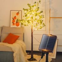 aigostar arbol de eucalipto artificial con luces led solares 120 cm 150 led 8 modos ip65 impermeable ideal para decoracion de jardin terraza navidad y eventos color blanco calido 2700k