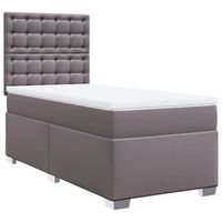 cama box spring con colchon cuero sintetico gris 80x200 cm vidaxl