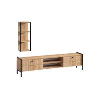 mueble de tv de pared pamina 180x34x45 cm color color natural claro vente-unique