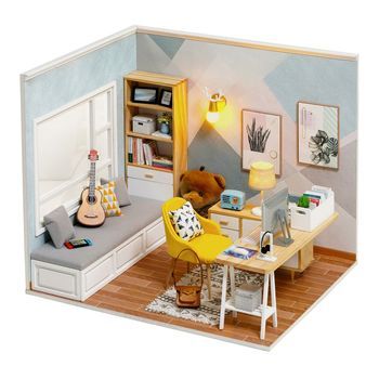 Estudio Soleado. Maqueta 3d Realista Con Gran Detalle Y Luces Led. 31x26,5x27 Cm. Color: Multicolor