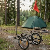 remolque de bicicleta sportnow acero 145x60x42 cm negro