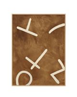cuadro decorativo pintado a mano al oleo marco marron claro 80x100cm