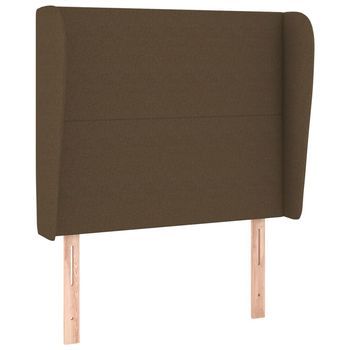 Cabecero Con Orejas De Tela Marrón Oscuro 83x23x118/128 Cm Vidaxl