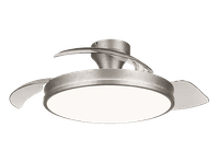 ventilador de techo - philips atlas 35 w 6 velocidades aspas retractiles 106 cm 4500 lumenes regulables mando a distancia niquel mate