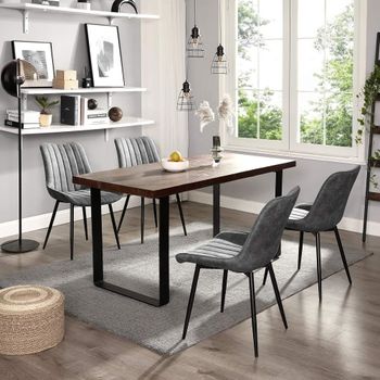 2 sillas de comedor de 51,5 x 61,5 x 80,5 cm de color gis