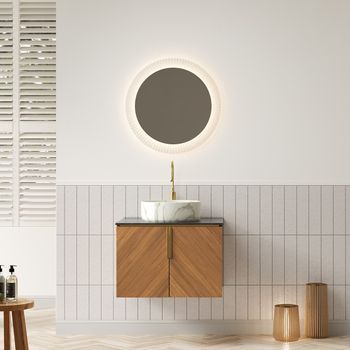 Mueble De Baño Con Lavabo - Mueble Suspendido - Contrachapado - Marrón Roble (61x50x53.1cm)