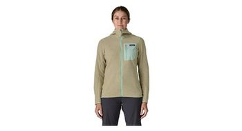 Sudadera con capucha patagonia r1 air full zip hoody verde mujer