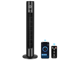 aigostar smart ross - ventilador de torre inteligente con mando a distancia 102 cm wifibluetooth pantalla led 3 velocidades 3 modos temporizador 24 h oscilante control app alexa y google home