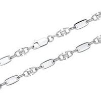 cadena de plata 925 para hombre con eslabones de chapa