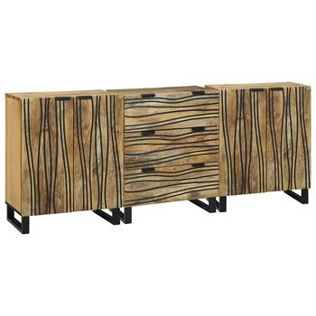 Juego De Muebles De Baño 3 Pcs Marrón Madera De Ingeniería Vidaxl