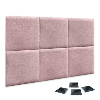 Dhome Juego De 6 Paneles Tapizados De Lana Ecológica Pack Autoadhesivos Para Pared Acústicos Absorbentes Protección (salmón, 60x60cm, X6)