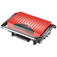 great jacob - sandwichera 1500w parrilla electricas maquina para panini grill placas con revestimiento antiadherente asa de toque frio almacenamiento vertical libre de bpa rojo y negro
