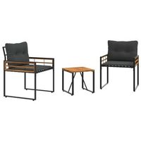 juego de muebles de exterior con cojin 3 piezas  mobiliario de jardin gris oscuro