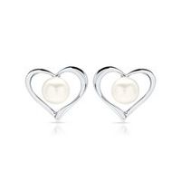 pendientes de plata 925 pulida con perla de agua dulce