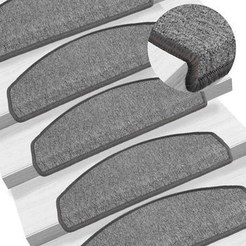 Alfombrillas De Escalera 10 Piezas | Alfombras De Escalera | Tapetes De Escalera Gris Oscuro 65x24x4 Cm Cfw64938