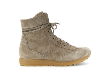 zapatillas altas con cordones de ante taupe