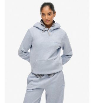 Superdry para mujer. W2012559A Sudadera Essential Logo azul (XXS), Casual, Algodón, Manga larga
