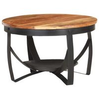 mesa de centro estilo industrial o68 x 43 cm madera maciza de acacia y hierro dec040233