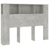 cabecero con almacenaje cama accesorio mesita de noche estante 140 x 185 x 1045 cm mdf gris tdl0200038