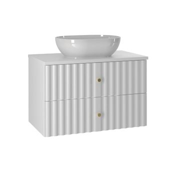 Mueble lavabo individual 80cm paneles de melamina y de mdf blanco