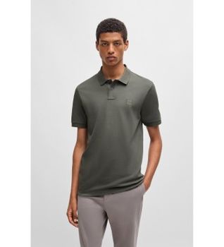BOSS para hombre. 50507803 Polo Slim Fit algodón elástico verde (3XL), Casual, Manga corta
